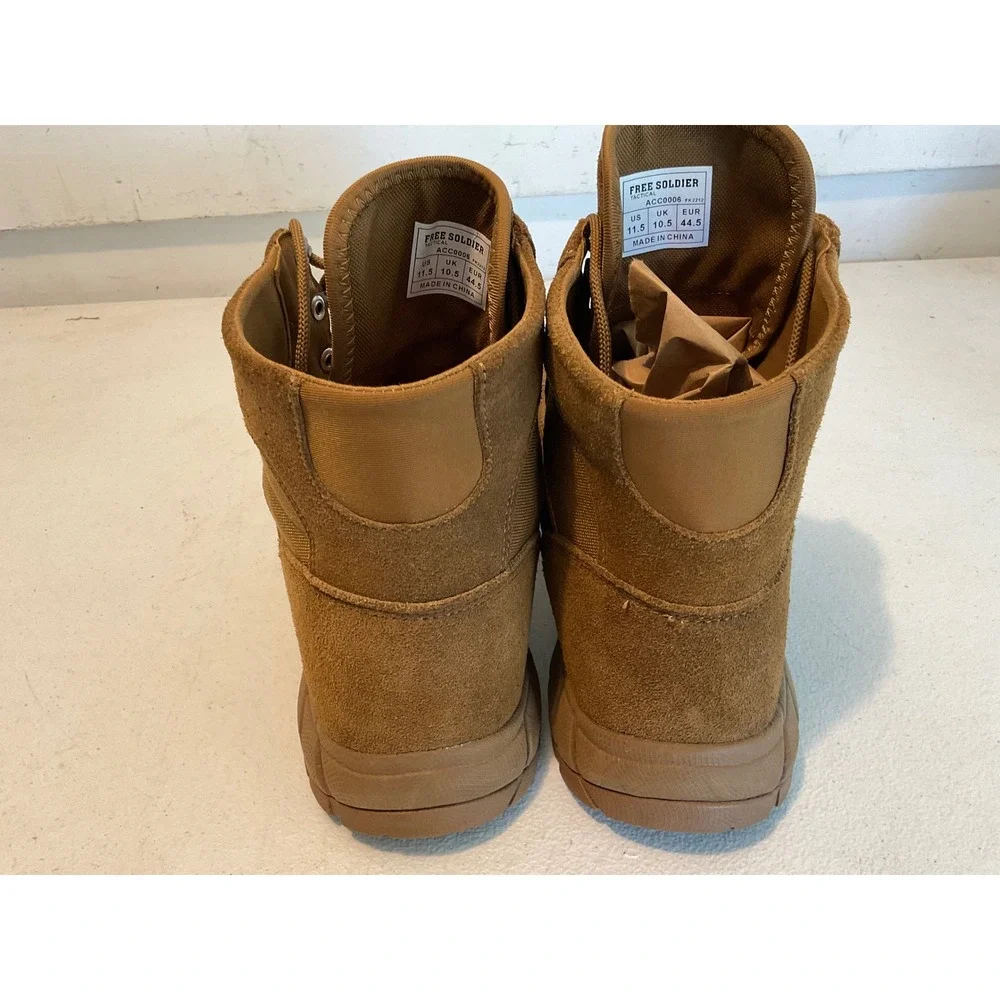 Free Soldier Tactical Boots Mens 11.5 Coyote Brown Suede Nylon Combat ACC0006